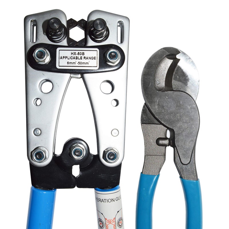 EX ELECTRONIX EXPRESS Battery Cable Lug Wire Crimper and Cable Cutter for 0, 1, 2, 4, 6, 8, 10 AWG - Professional Electrician Crimping Tool Kit by EX ELECTRONIX EXPRESS - Image 4